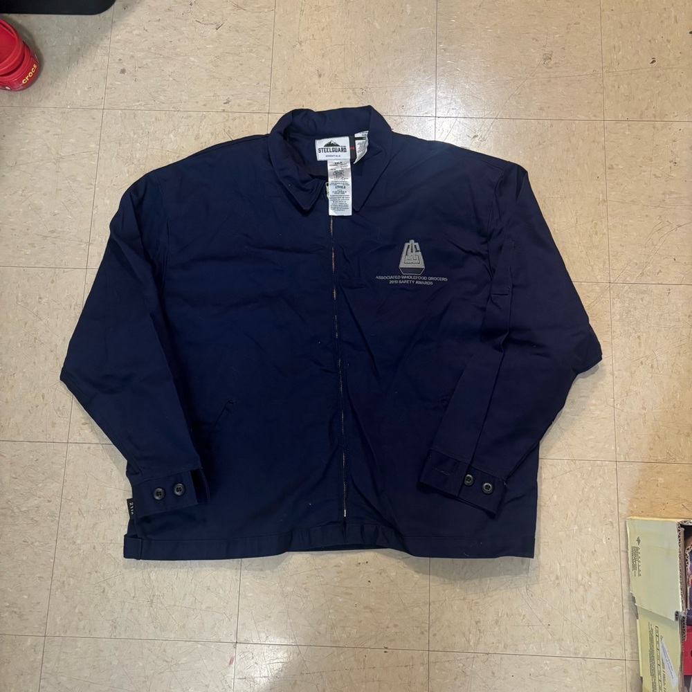 Lightweight Blue Shirt Jacket with Full-Length Zipper